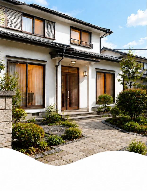 庭のある住宅の外観